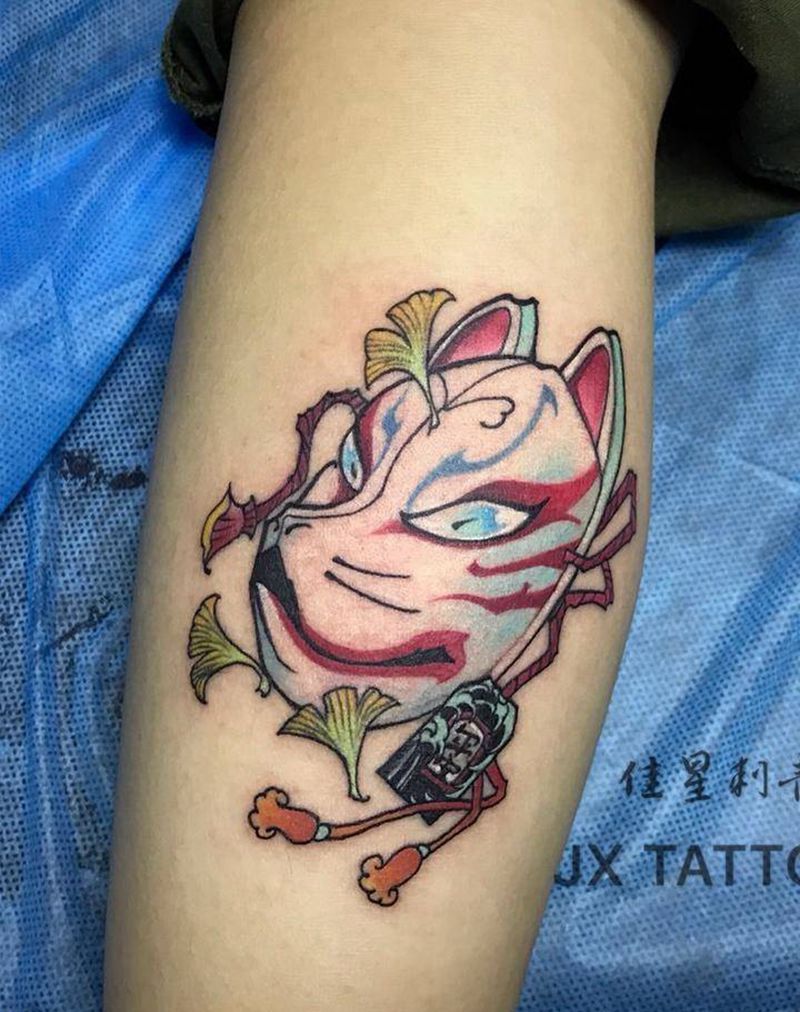 狐狸面具纹身图片