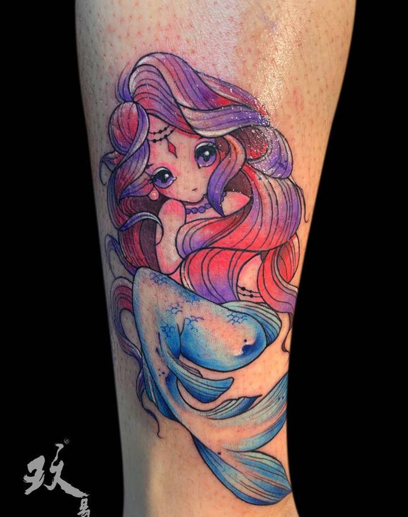小美人鱼永远不劈腿纹身图片
