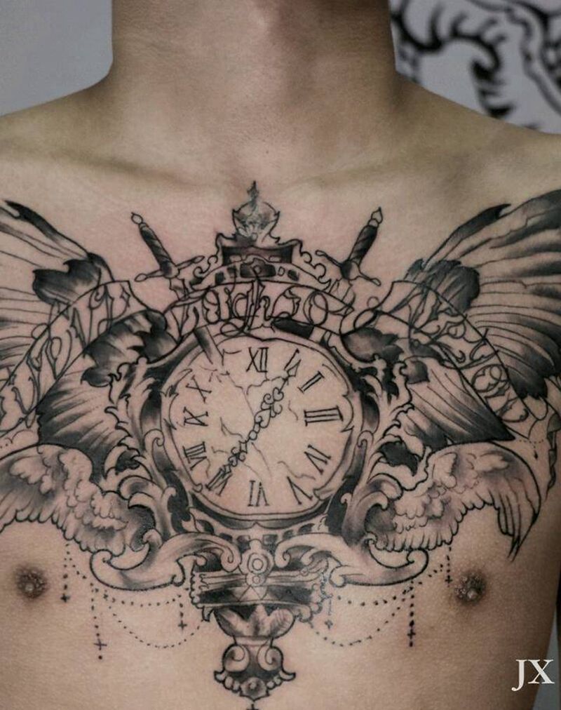 花胸未完纹身图片