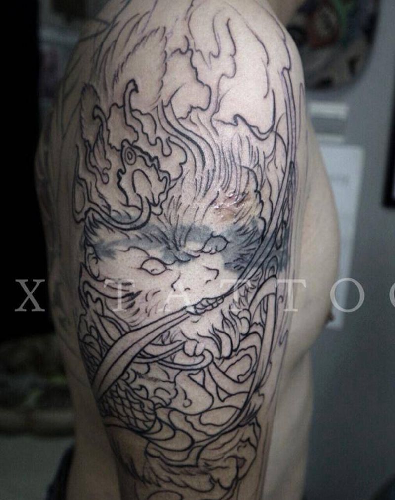 遮盖未完纹身图片