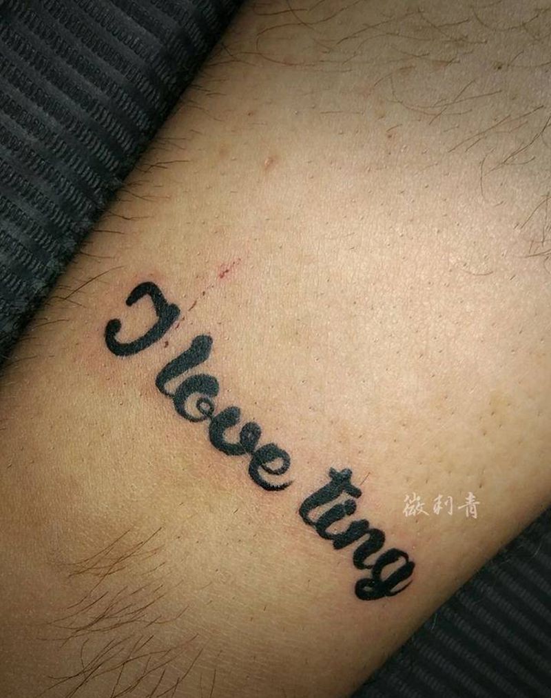 英文纹身图片_腿部花体字脚踝英文纹身图案