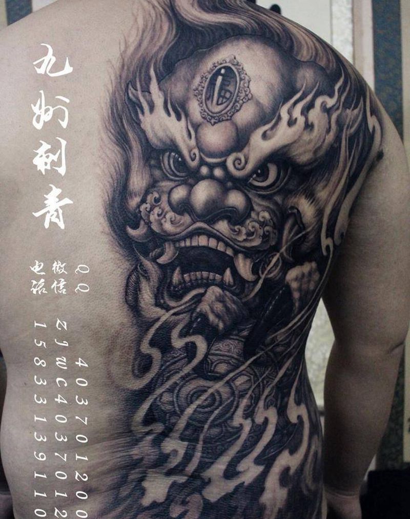 福狮纹身图片