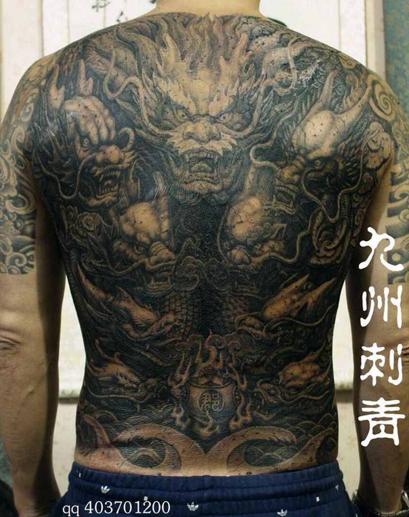 九龙壁纹身图片