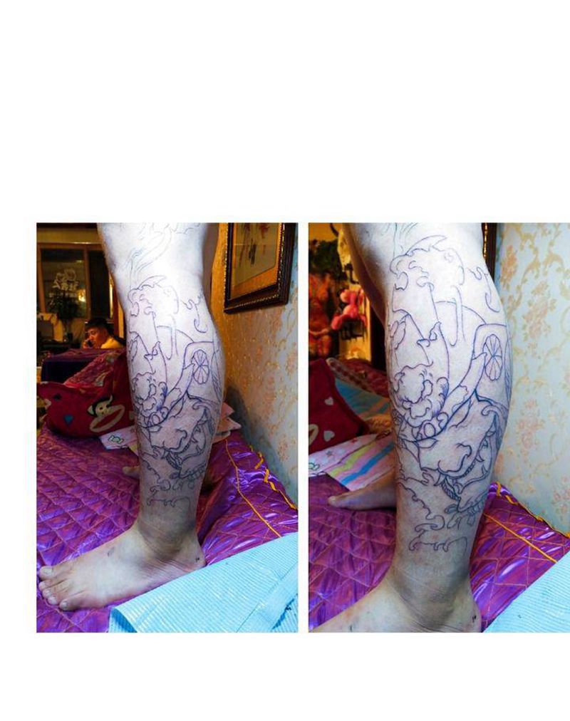 鬼武士纹身图片