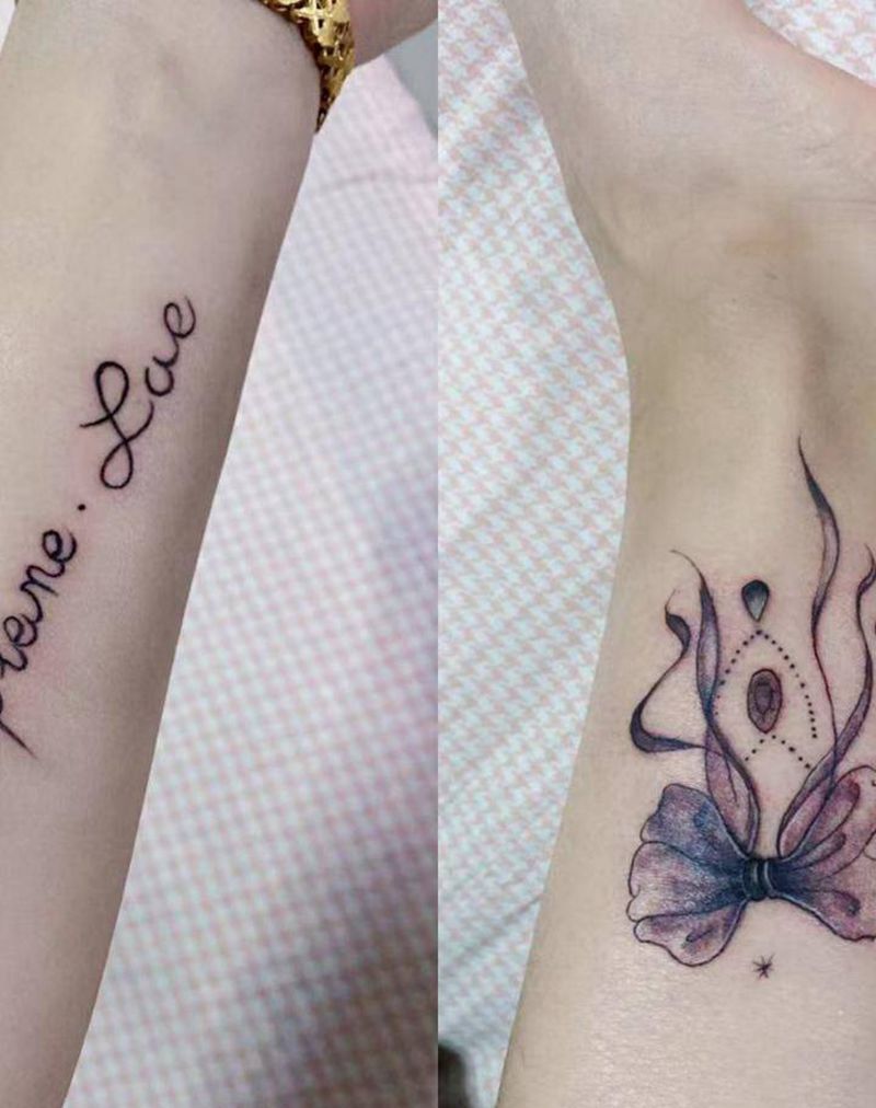 清新纹身图片_手臂手部花体字纹身图案