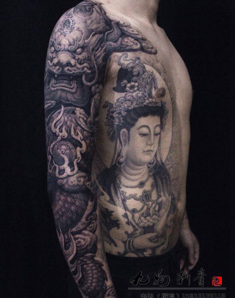 玉龙点珠纹身图片