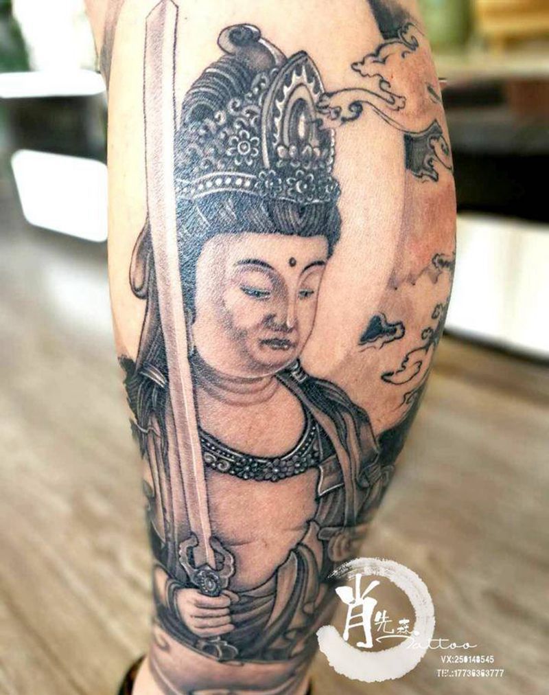 包小腿纹身图片