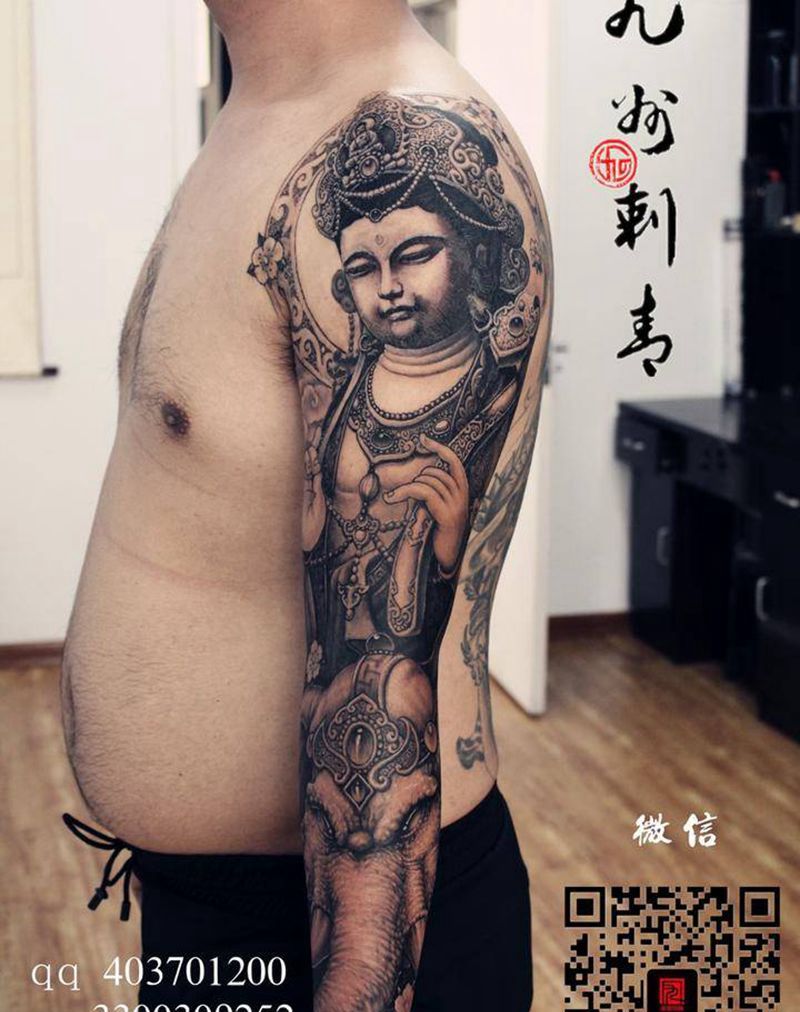 普贤菩萨纹身图片
