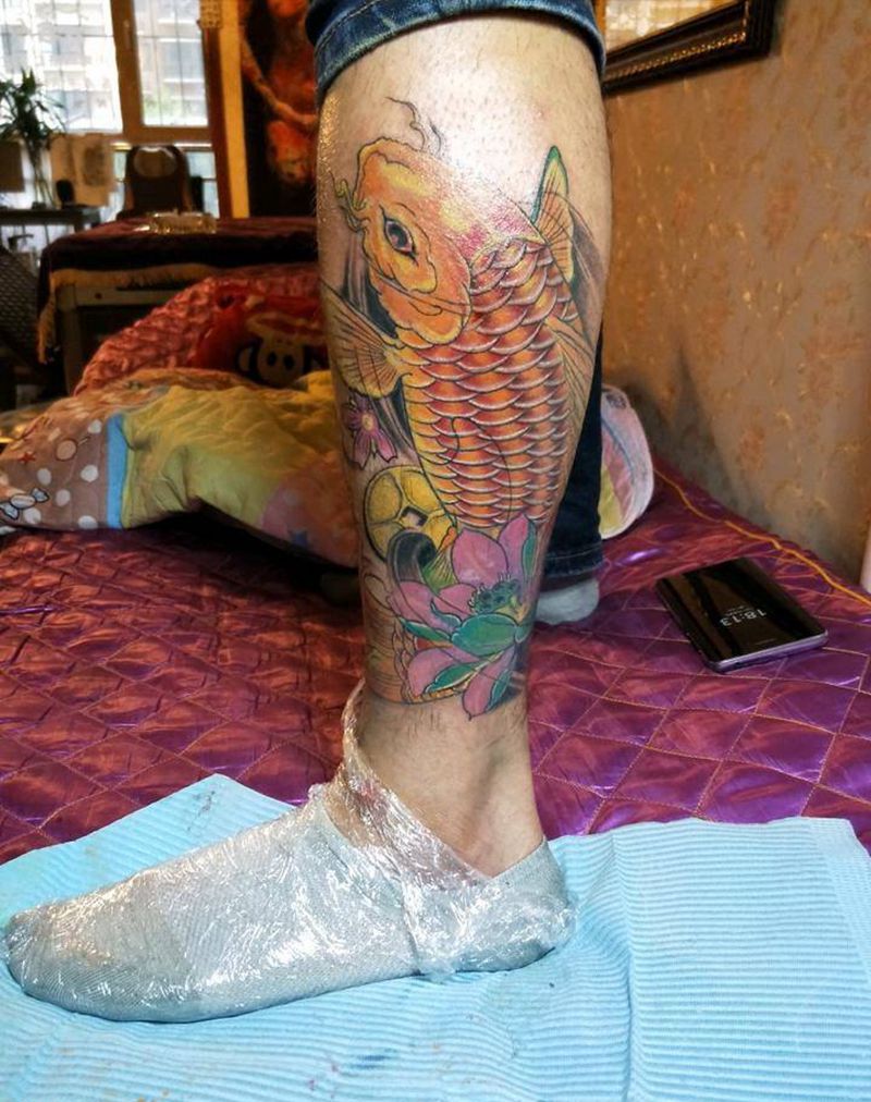 彩色鱼纹身图片