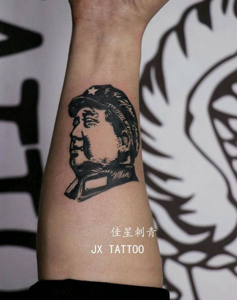 毛爷爷头像纹身图片