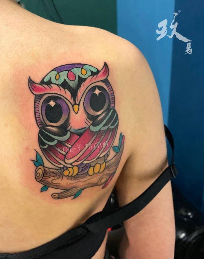 猫头鹰纹身图片