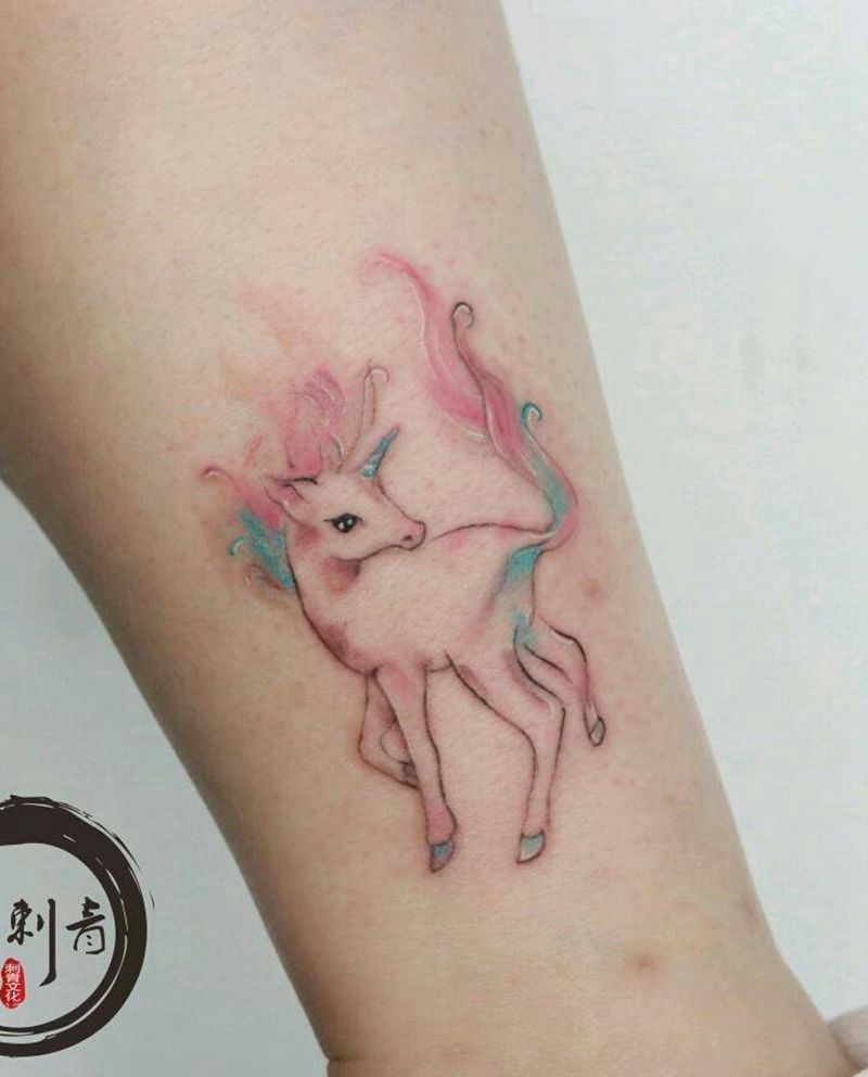 独角兽一枚纹身图片