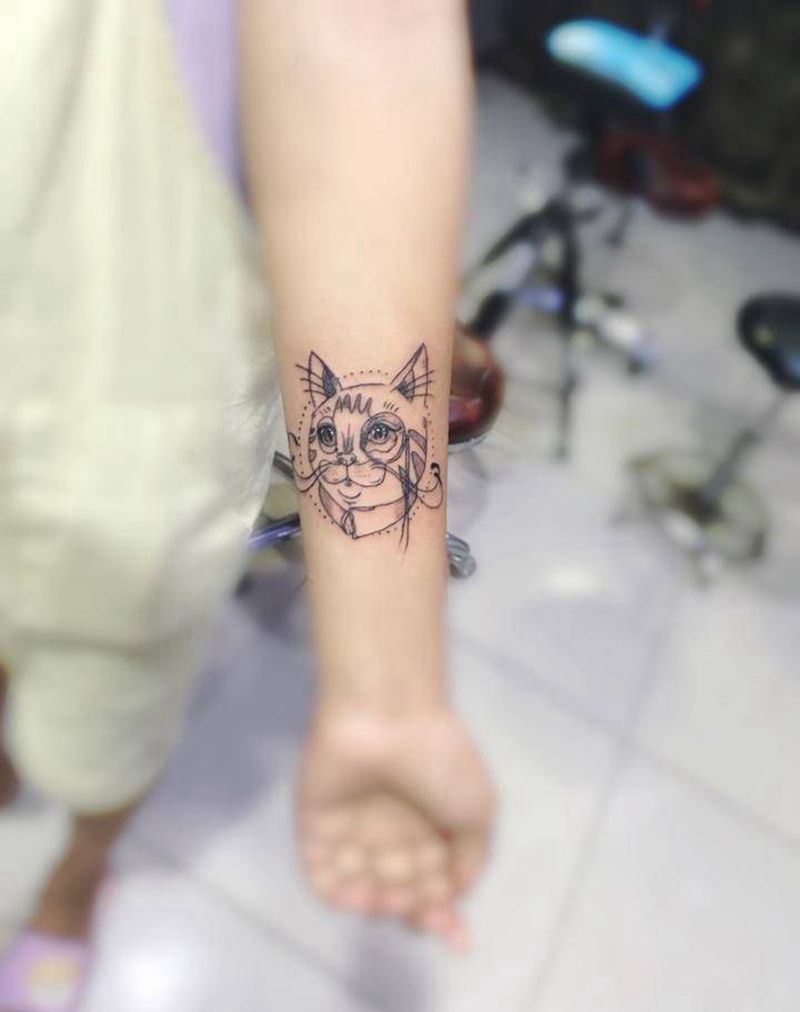 小清新纹身图片_成品手臂清新动物纹身图案