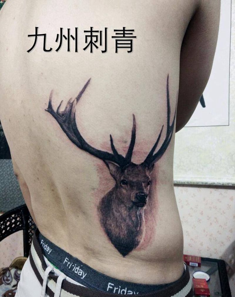 鹿纹身图片