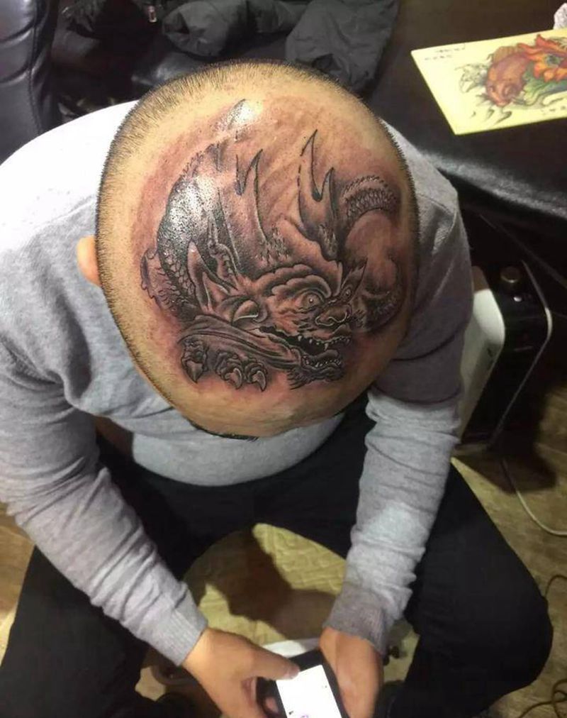 龙头纹身图片