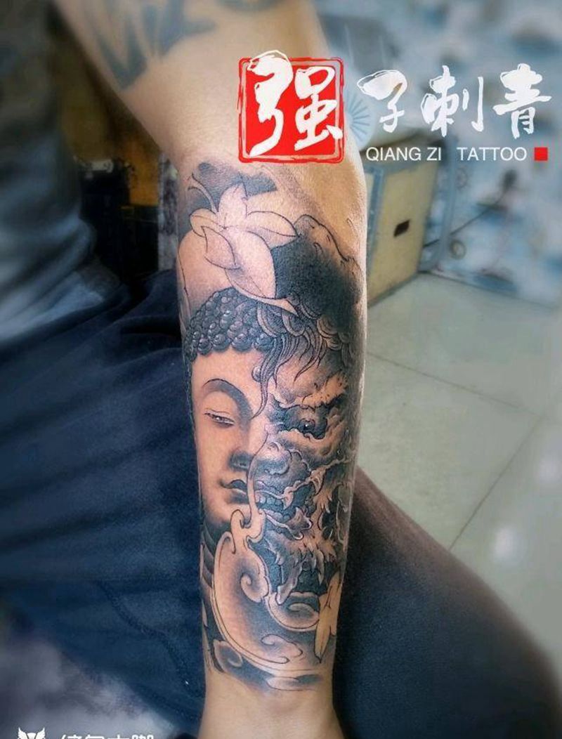 一念之间包小臂纹身图片_手臂新传统纹身图案