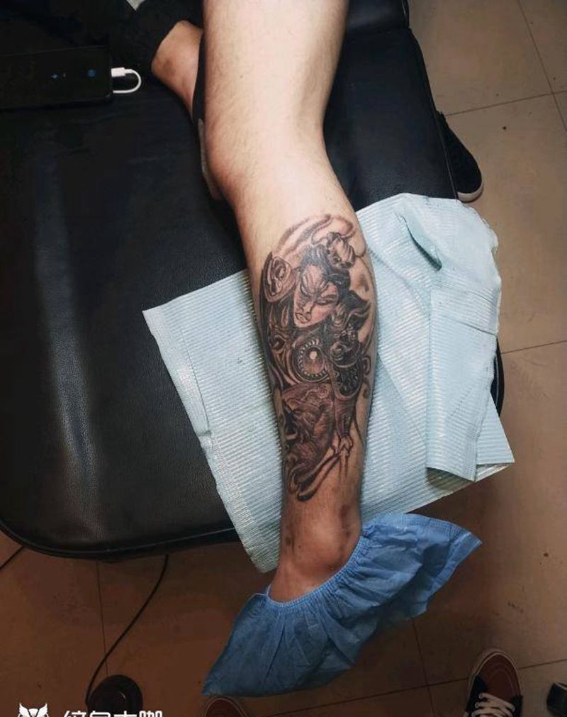 二郎神纹身图片_新传统纹身图案