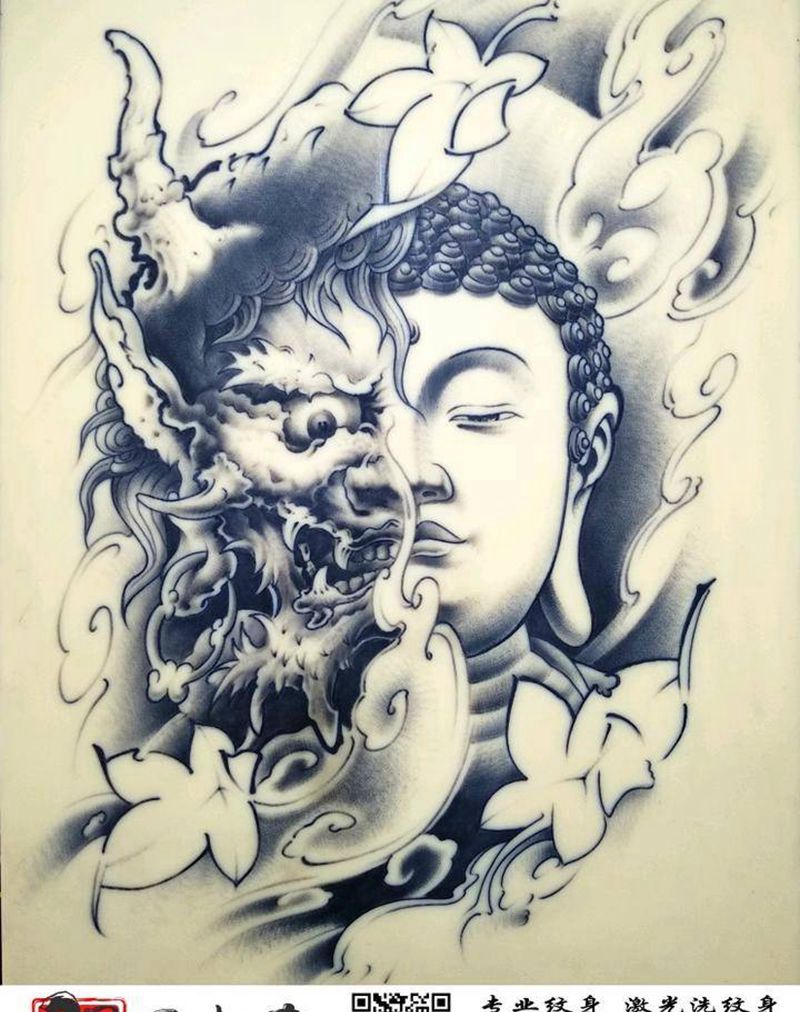 一念之间练习皮纹身图片_新传统练习皮纹身图案