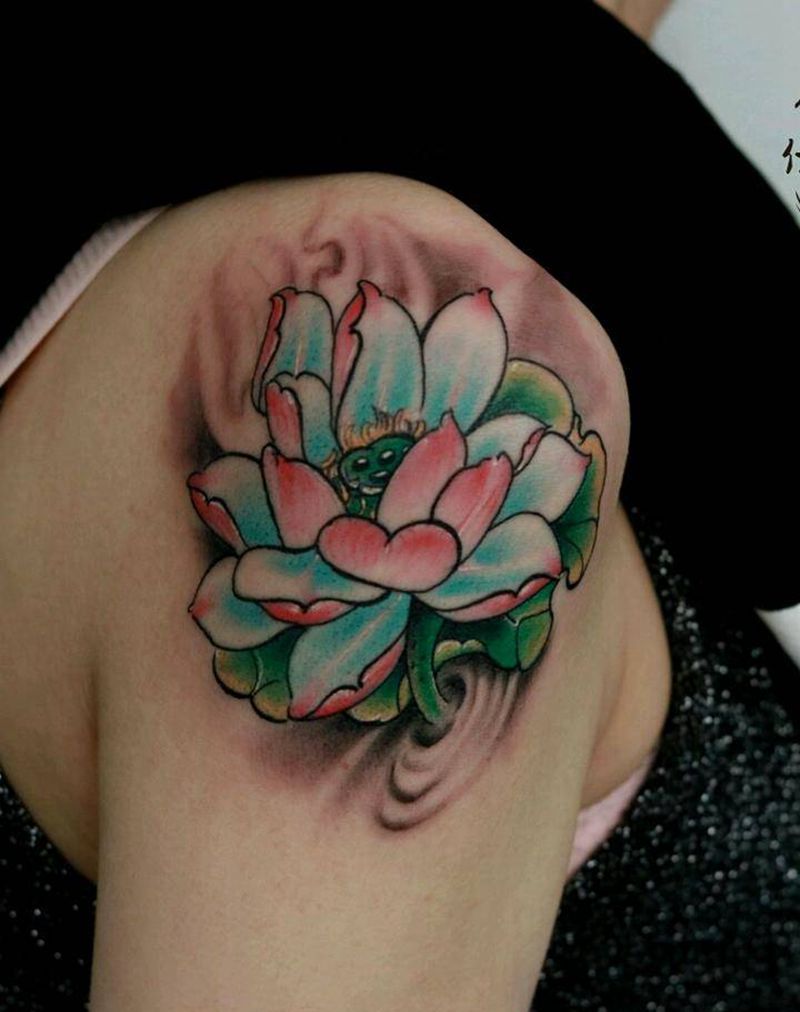 莲花纹身图片