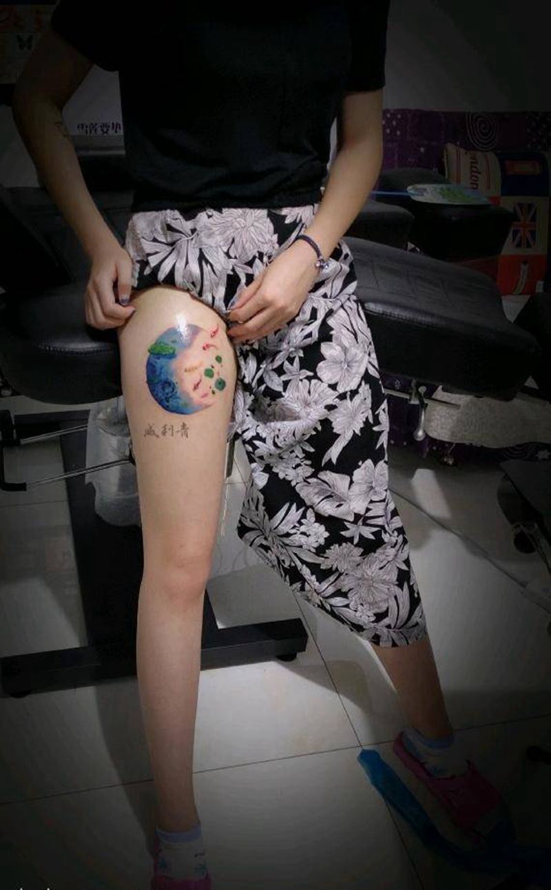 荷塘月色纹身图片