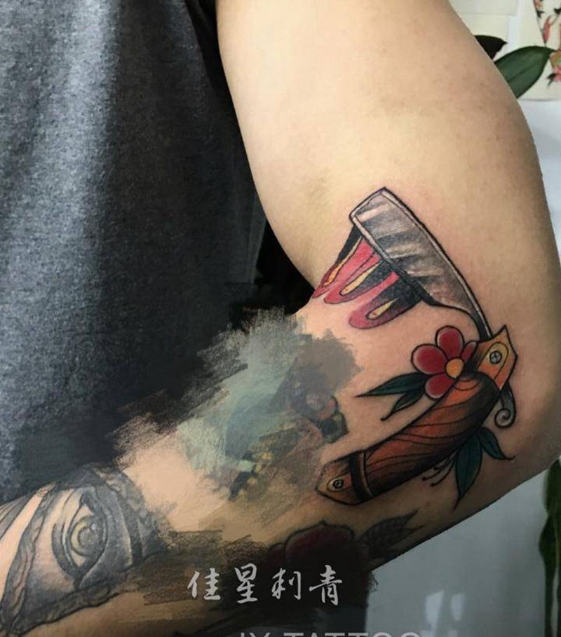 剃刀纹身图片