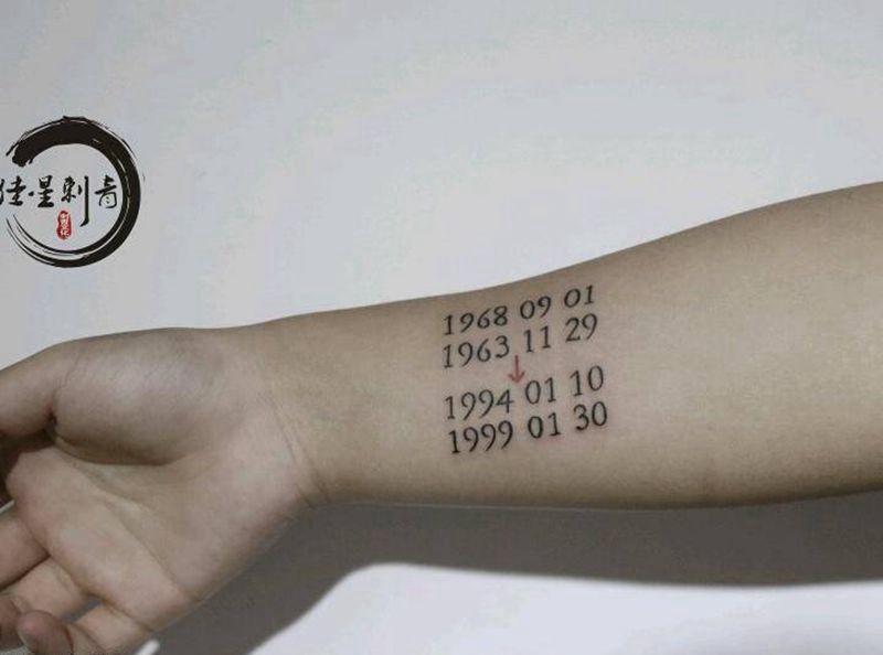 家人的生日纹身图片