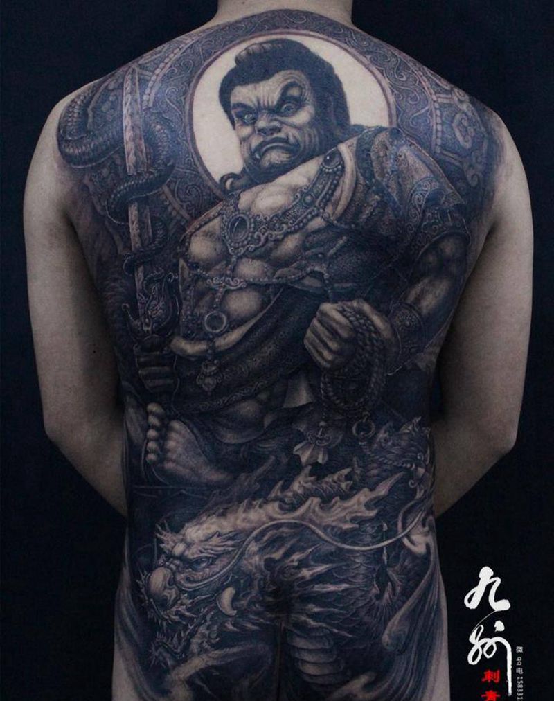 不动尊明王纹身图片
