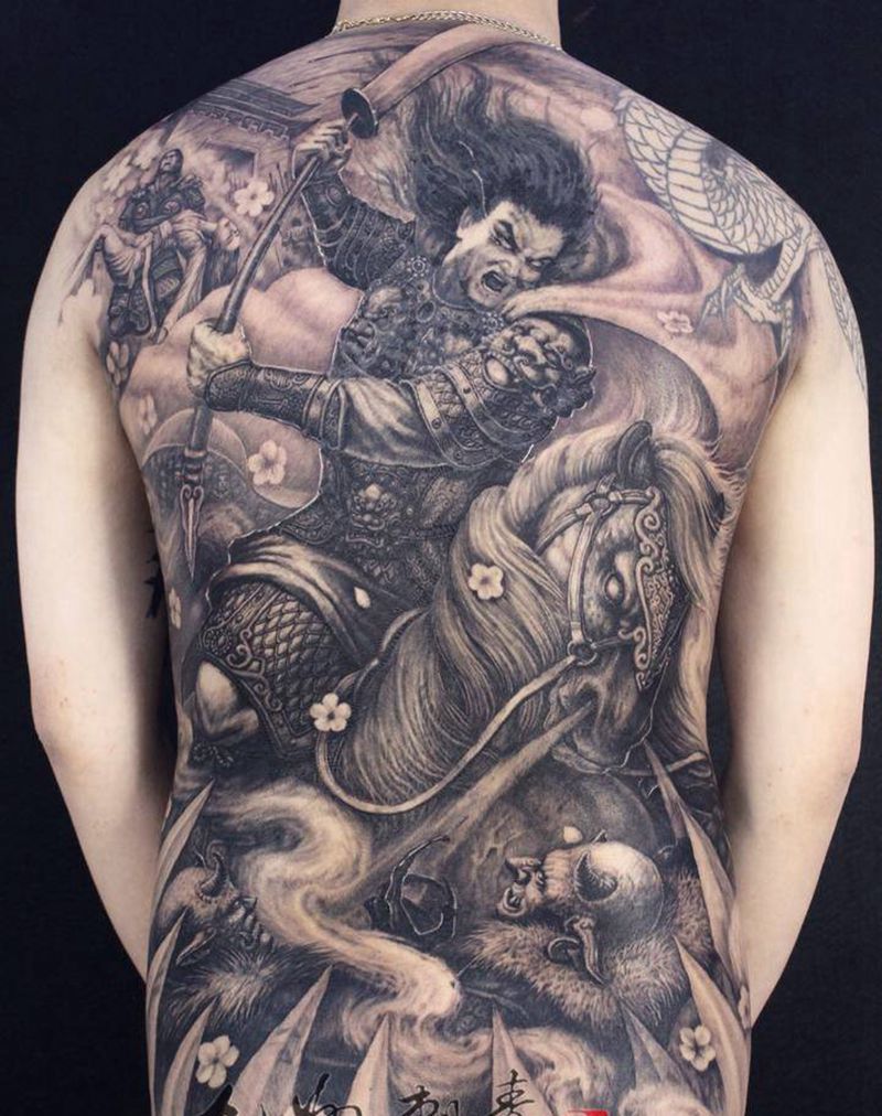 镖旗将军纹身图片