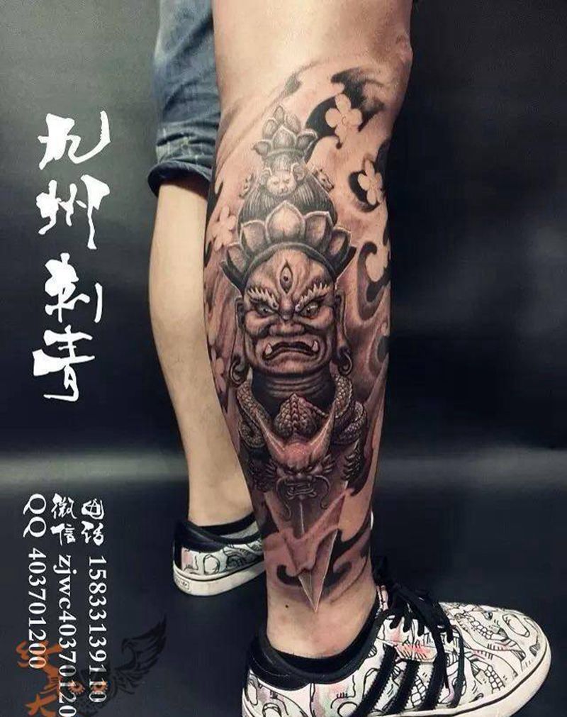 包小腿纹身图片