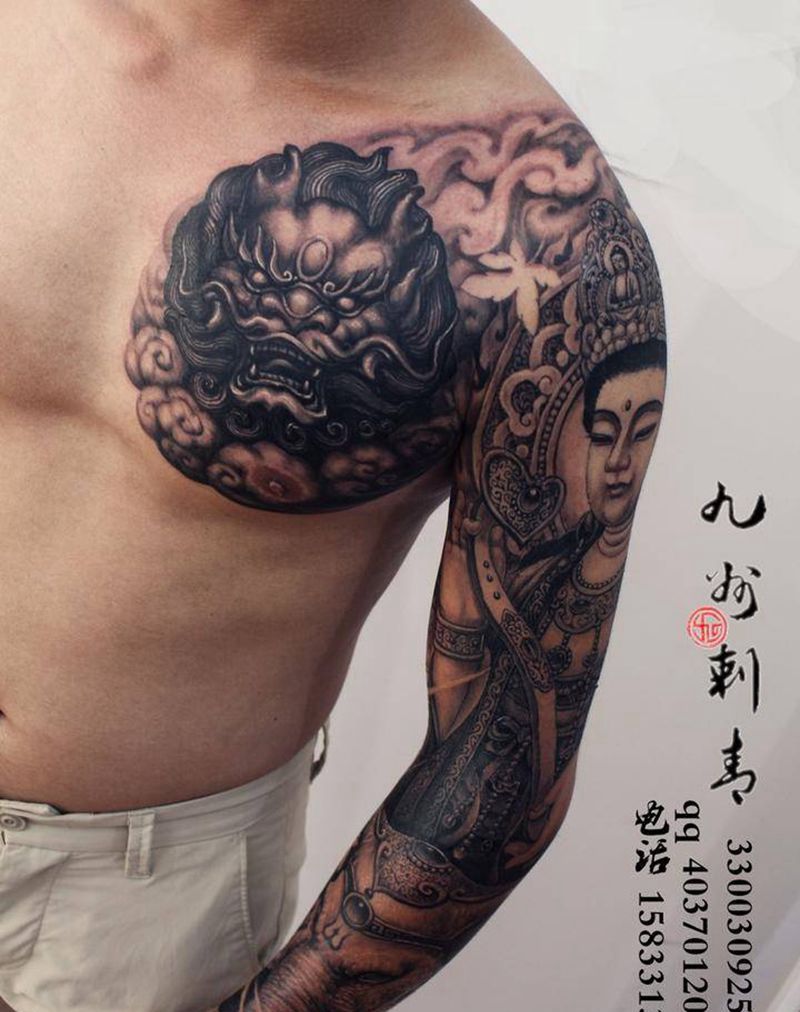 普贤菩萨纹身图片