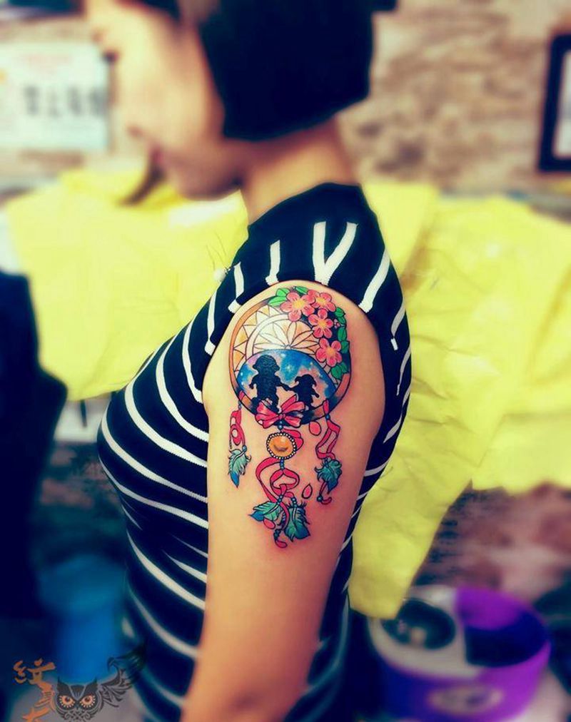 捕梦网纹身图片