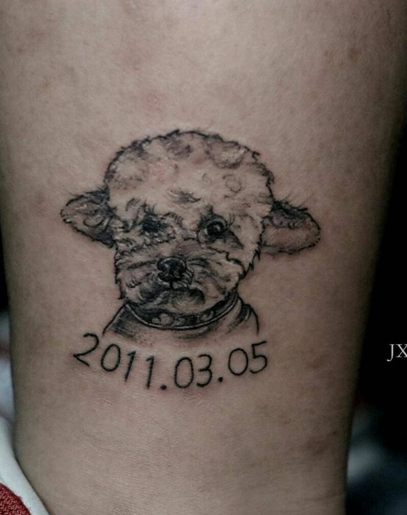 客人的爱犬纹身图片