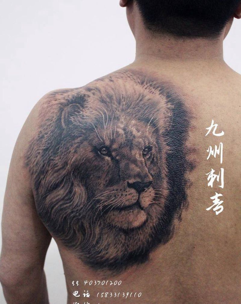 雄狮纹身图片