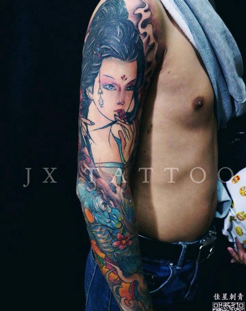 花臂完成纹身图片