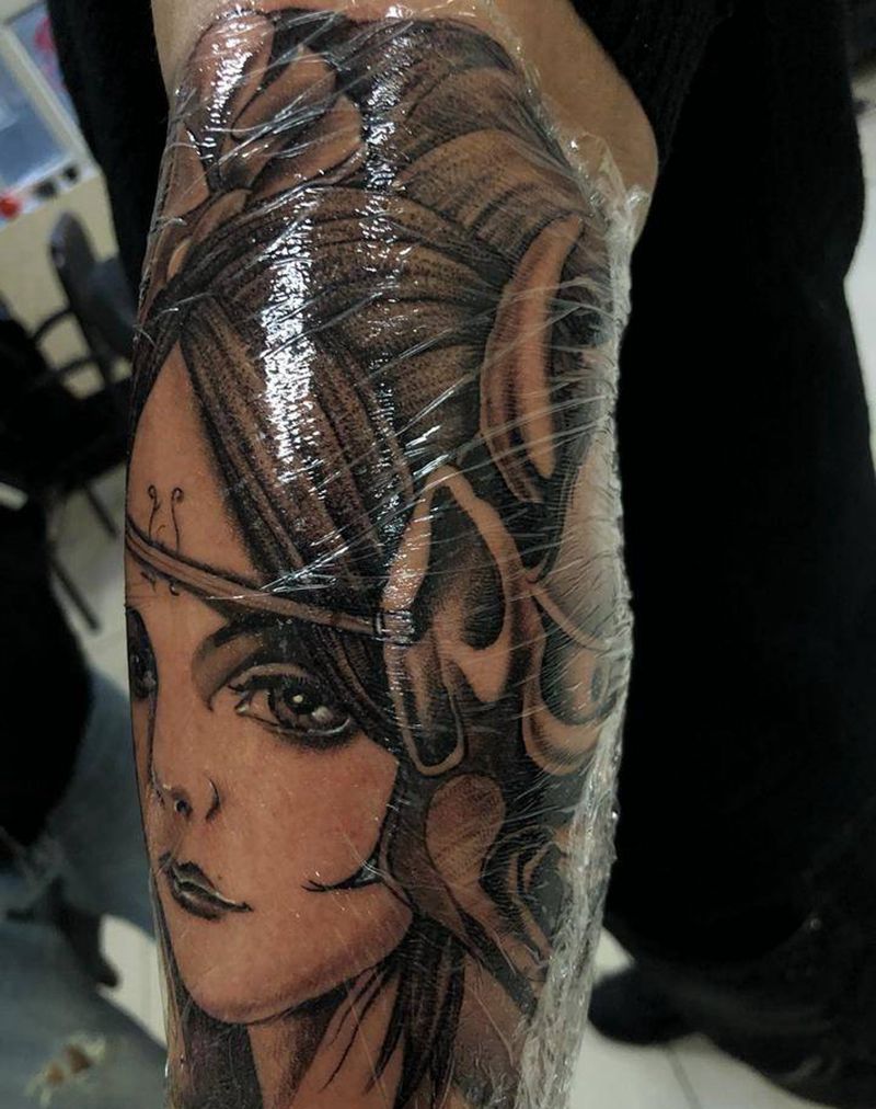 艺伎纹身图片_手臂手部新传统老传统纹身图案