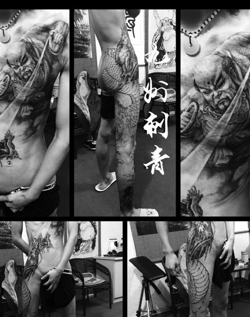 降龙罗汉纹身图片