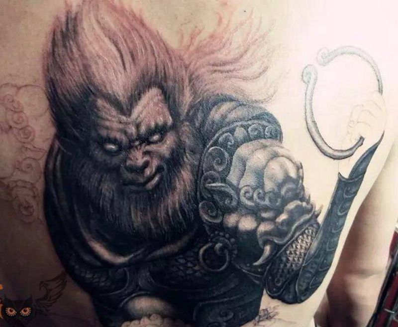 手绘大圣纹身图片