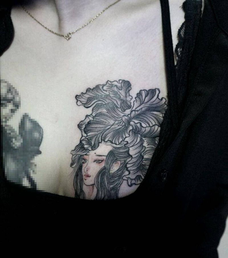 很能扛的妹子纹身图片