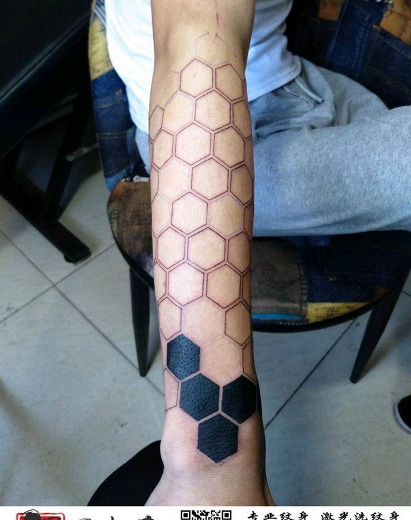 《六六大顺》图腾花臂遮盖旧纹身纹身图片_手臂图腾纹身图案