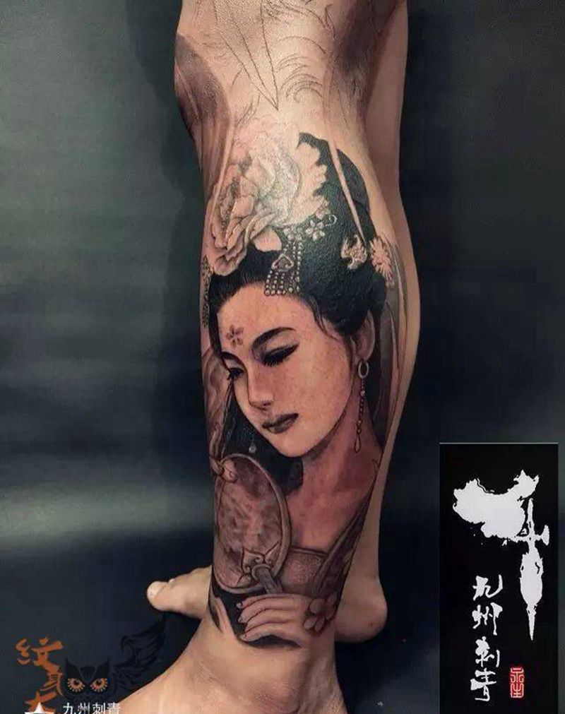 游龙戏凤纹身图片