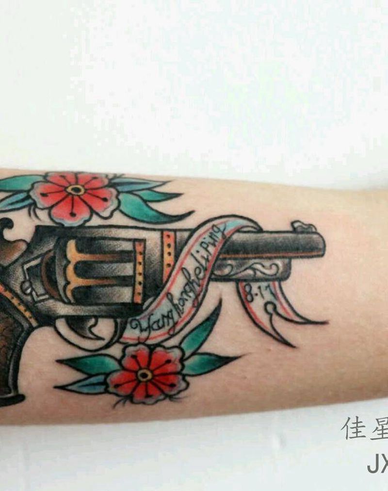 原创小手枪纹身图片