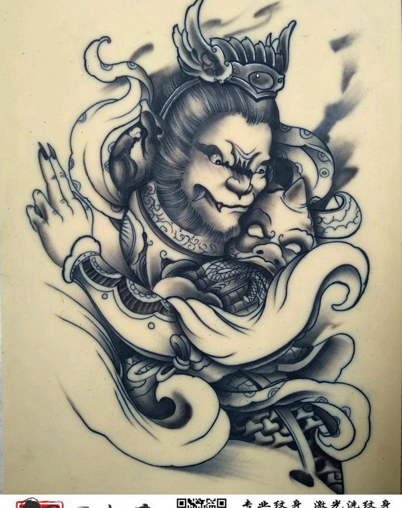 学员作品《斗战圣佛》纹身图片_新传统纹身图案