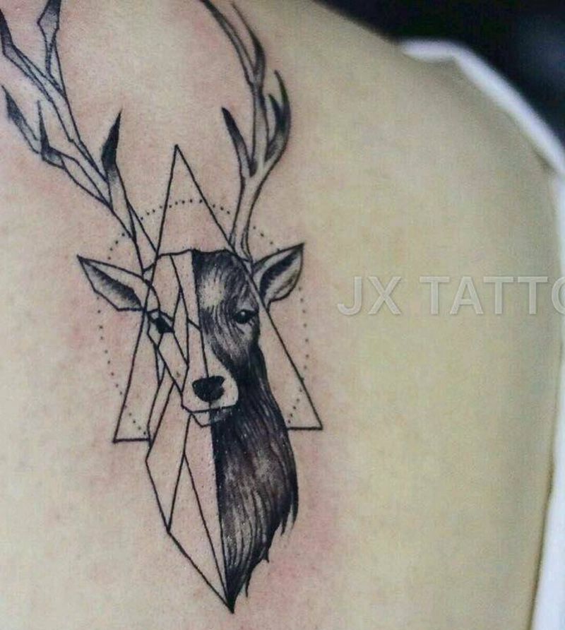 鹿头纹身图片