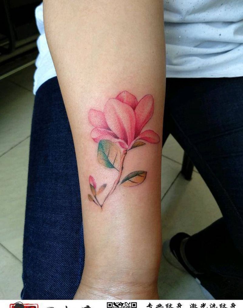 水彩《花》纹身图片_手臂水彩纹身图案