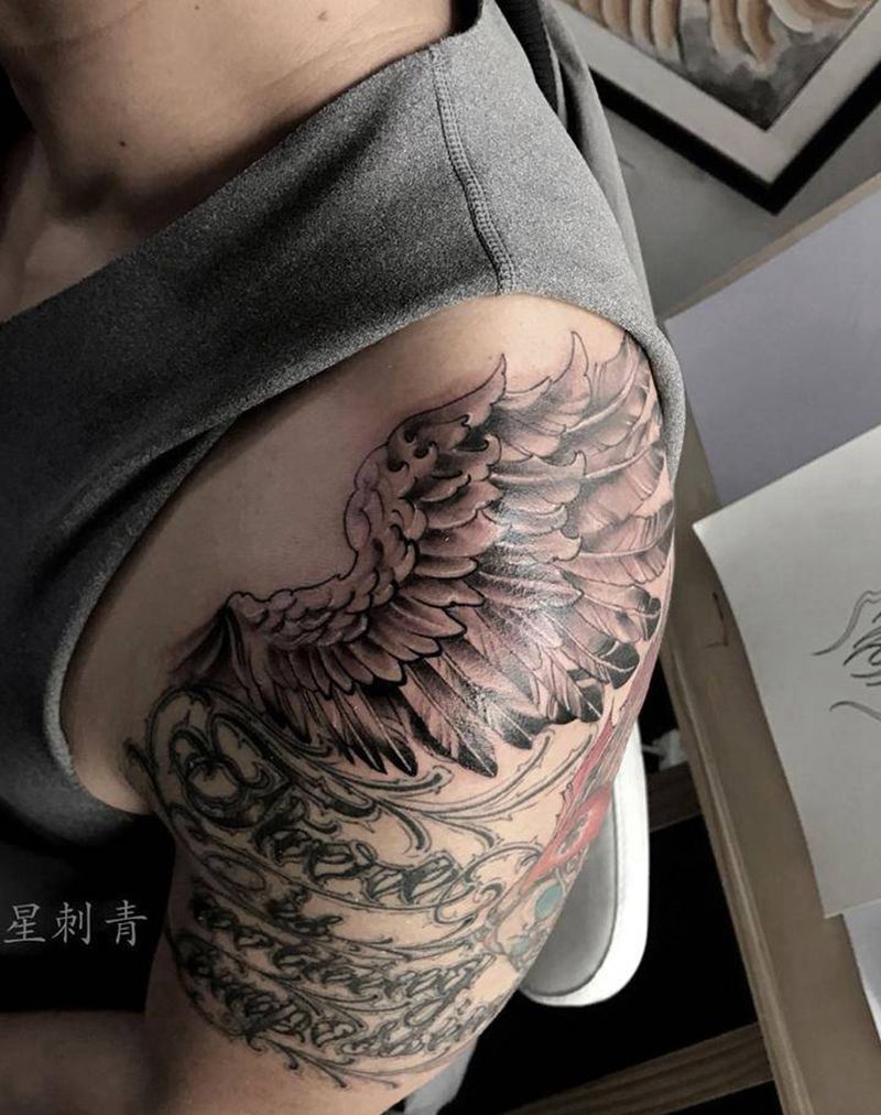 翅膀纹身图片
