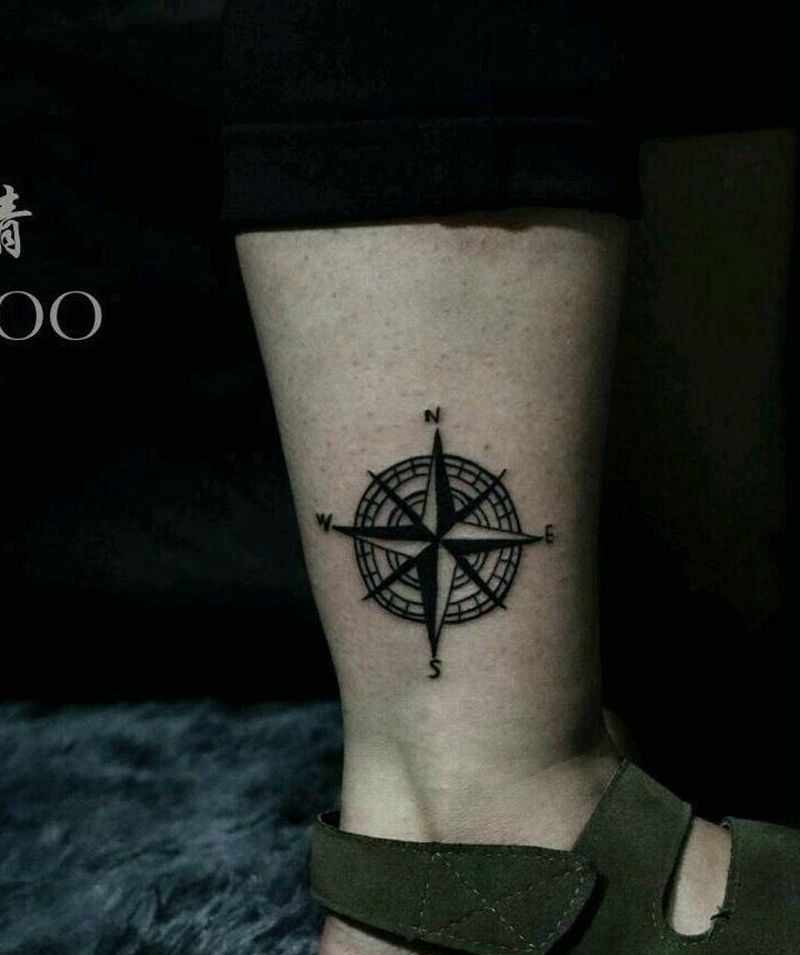 指南针纹身图片