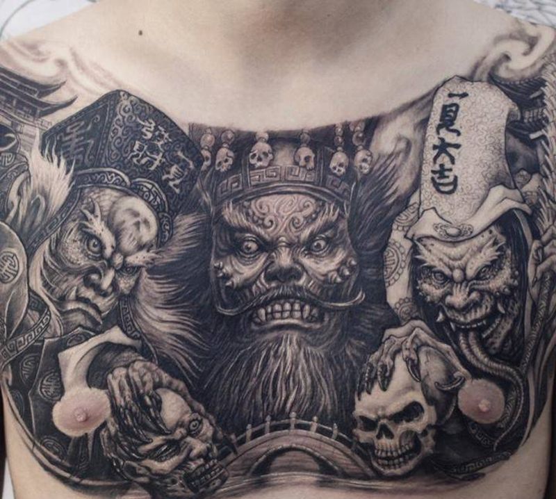 黑白无常纹身图片