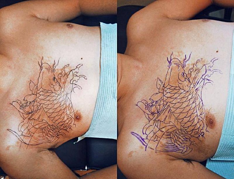 遮盖胎记纹身图片