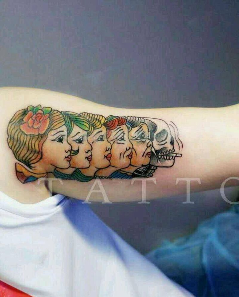 从年轻到老纹身图片