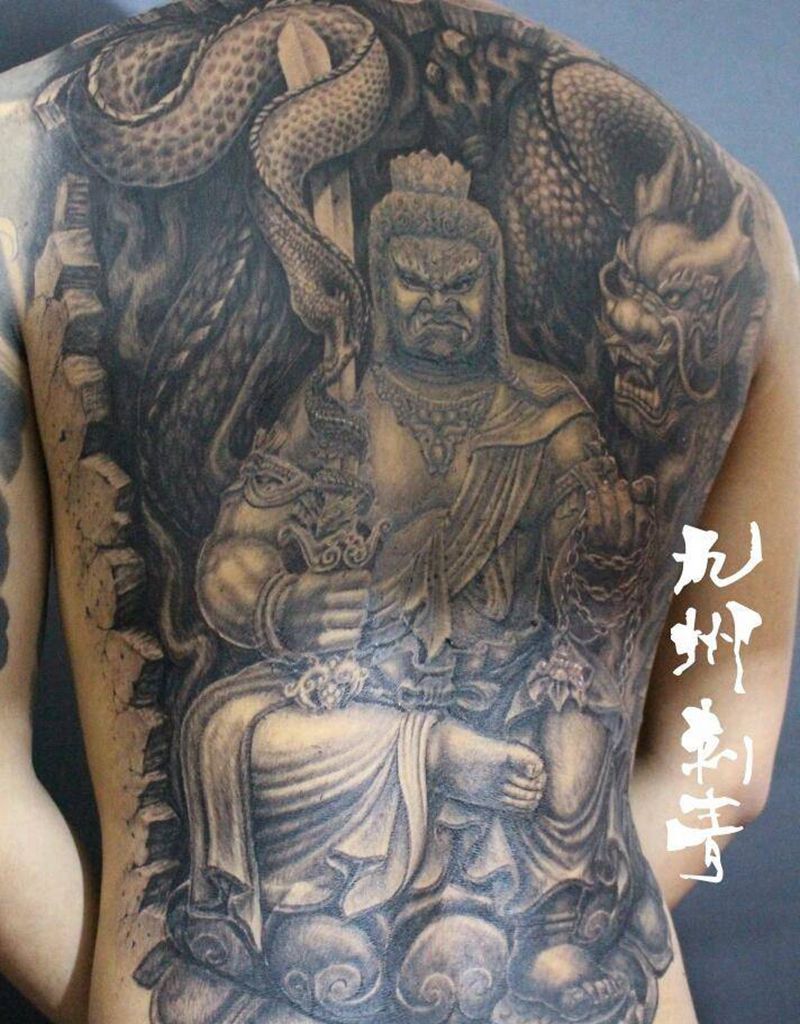 不动明王纹身图片